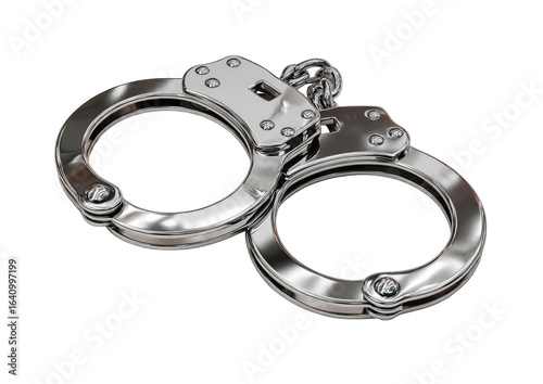 Close-up of metallic handcuffs (2)