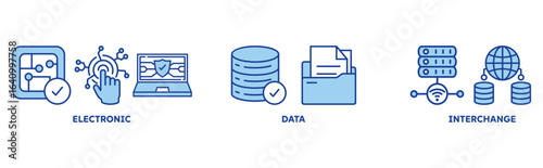 EDI icon set illustration concept with icon of electronic, data, interchange