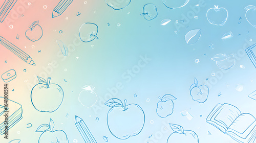 Flat Pastel Vector Banner Background with Soft Lines