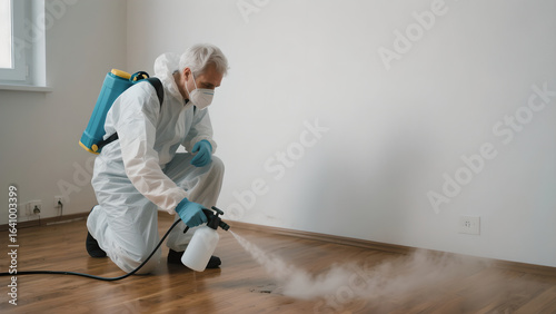 worker in protective uniform