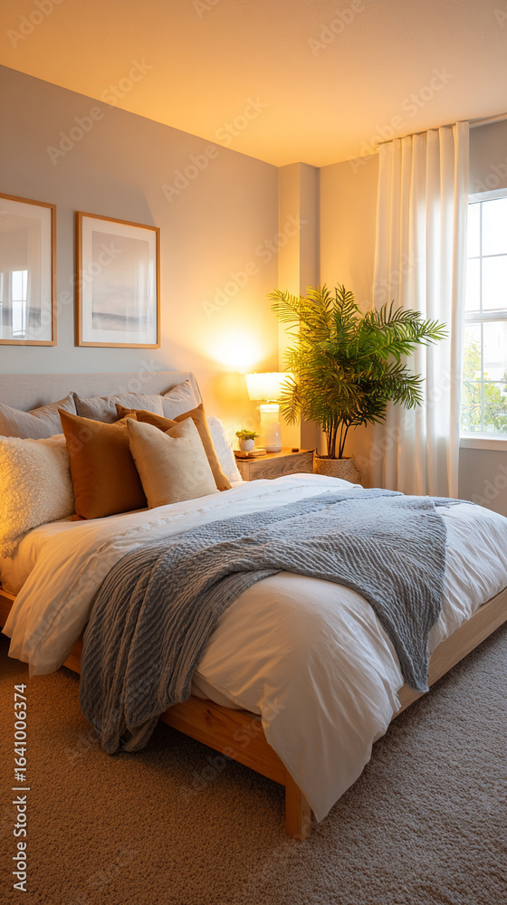 Obraz premium hotel room with bed