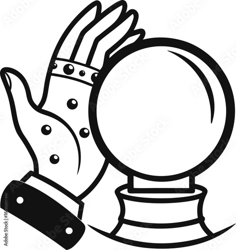 Gothic Elegance Character Designs Hand Holding Crystal Ball Fortune...