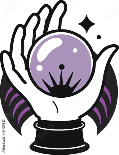 Gothic Elegance Character Designs Mystic Hand Holds Crystal Ball