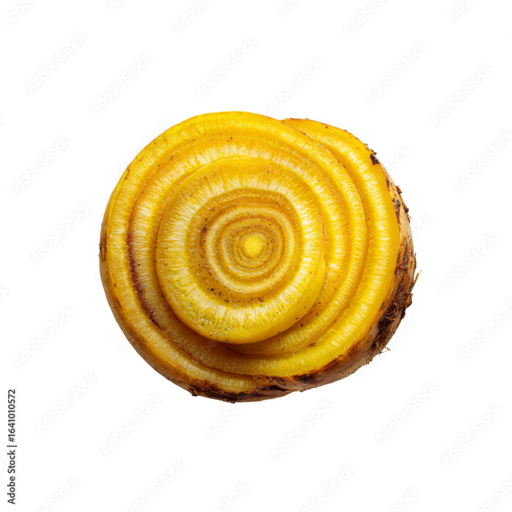 Fototapeta premium Cross-Section of a Golden Beetroot, Revealing its Concentric Rings