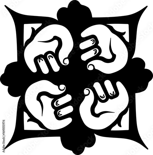 Unity and Strength human rights, activism, social justice vector graphics