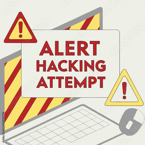 Hacking Attempt Alert: A digital art piece that serves as a stark warning of hacking attempt