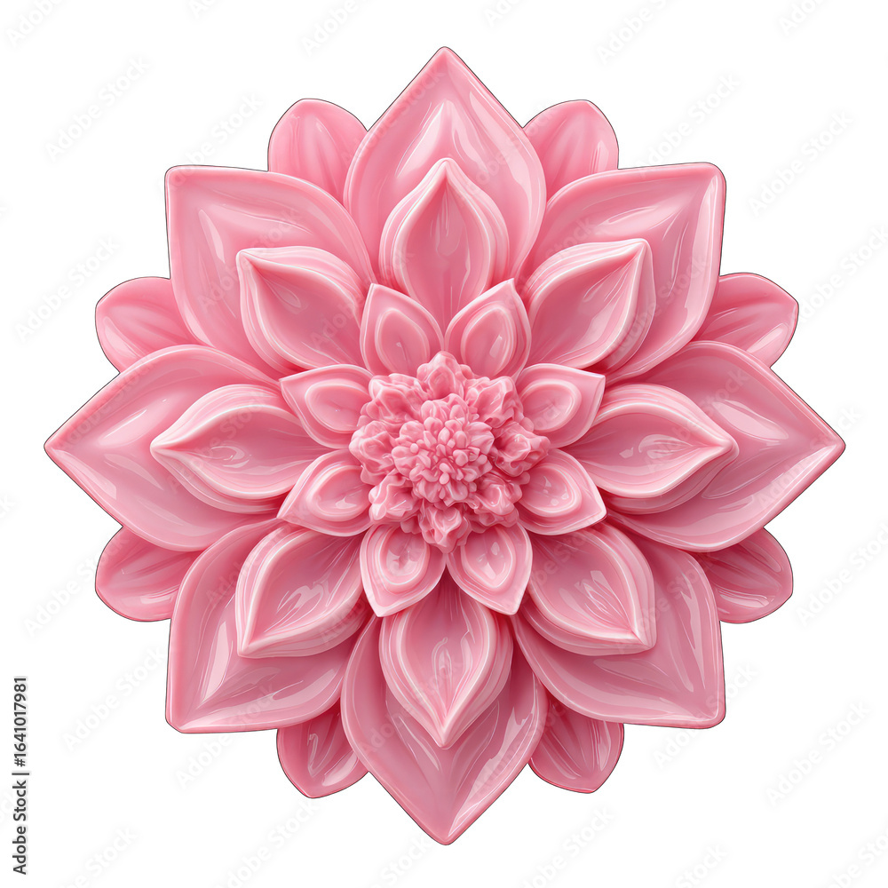 Fototapeta premium Detailed pink flower, layered petals