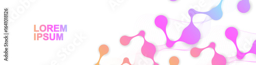 Molecular structure DNA, atom, neurons. Medical, technology, chemistry, science background. Science concept for your design. Connected lines with dots. Vector illustration.