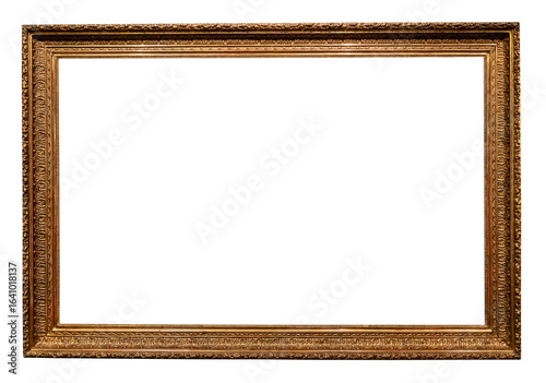 ancient horizontal dark gold carved painting frame