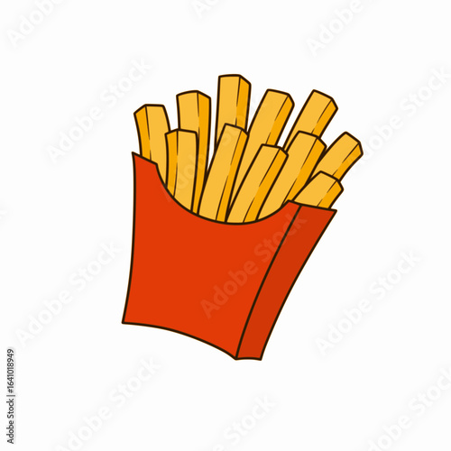 Illustration french fries is isolated on the white background