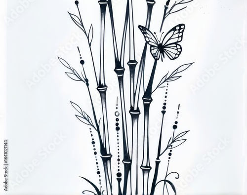 Tattoo design piece black and white, feminine tattoo