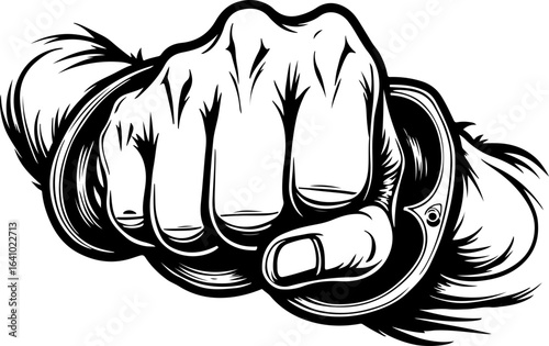 Fist with Brass Knuckles vector graphcis