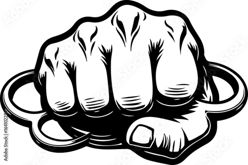 Fist with Brass Knuckles vector graphcis