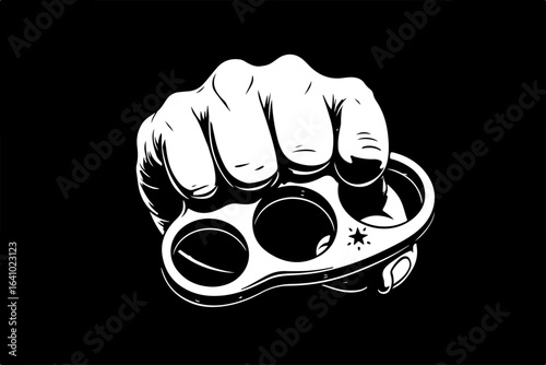 Fist with Brass Knuckles vector graphcis