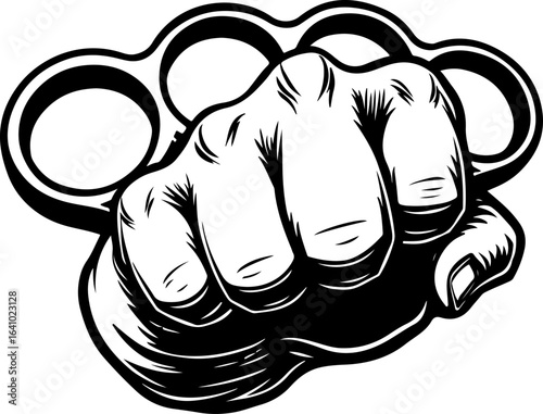 Fist with Brass Knuckles vector graphcis