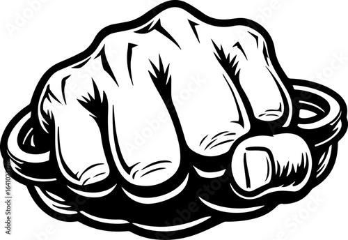 Fist with Brass Knuckles vector graphcis