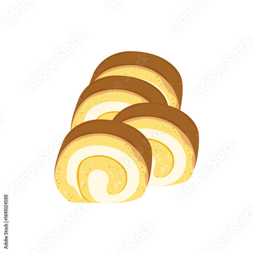 Sliced swiss roll vector illustration