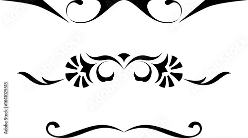 black and white set of delimiters for text, dividers