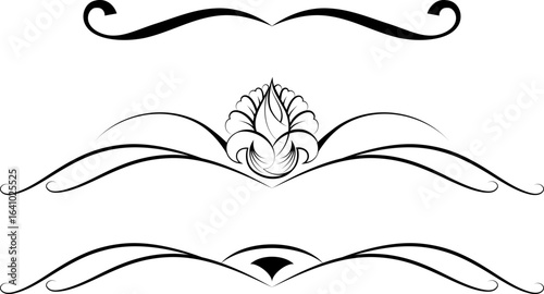 black and white set of delimiters for text, dividers