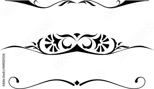 black and white set of delimiters for text, dividers