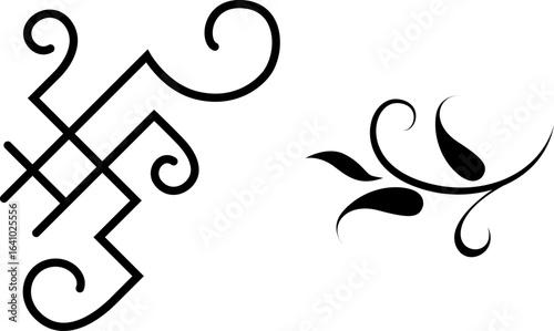 black and white set of delimiters for text, dividers