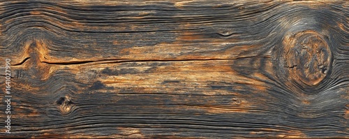 Old grunge dark wooden texture, focusing on the rich brown tones and intricate patterns of weathered wood, ideal for vintage or rustic aesthetics, Generative AI