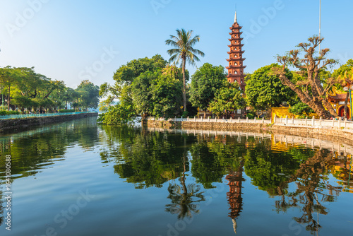 Tran Quoc Pagoda, aka Khai Quoc , the oldest Buddhist temple in Hanoi, Vietnam