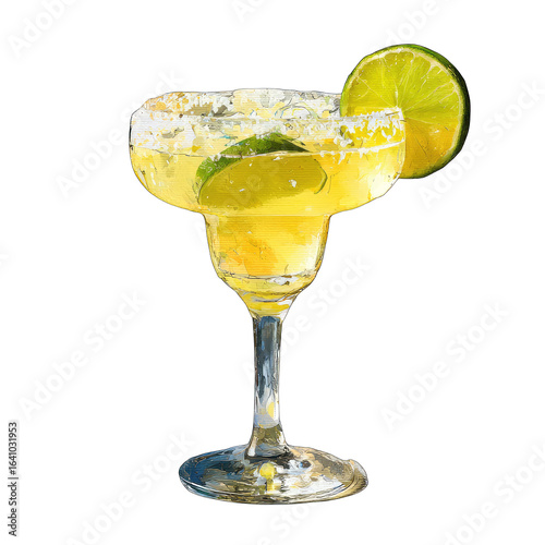 Wallpaper Mural Margarita cocktail with lime wedge Torontodigital.ca