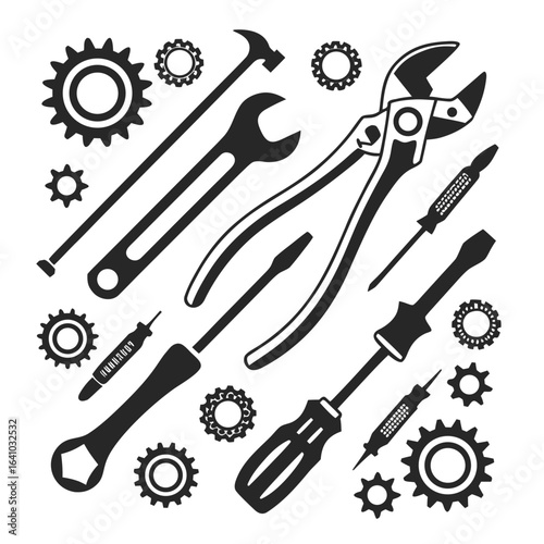 Tools and gears wrench pliers