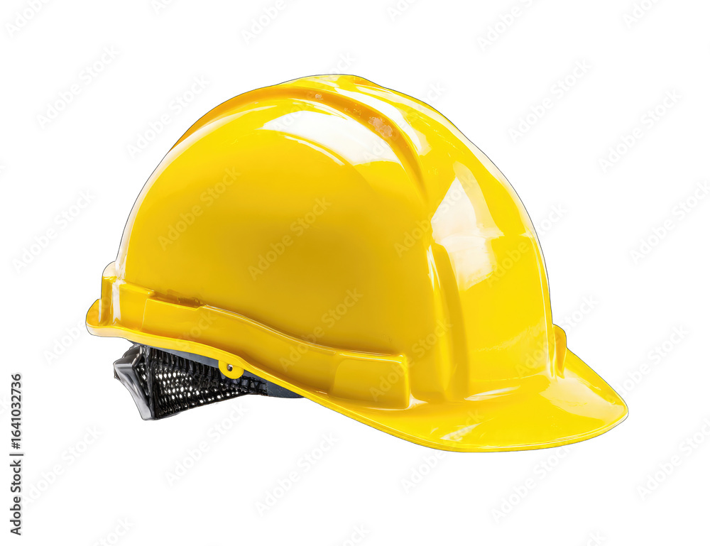 Fototapeta premium Bright yellow hard hat, safety equipment (1)