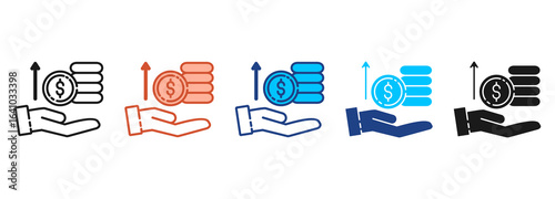 Earning Icon Set Multiple Style Collection