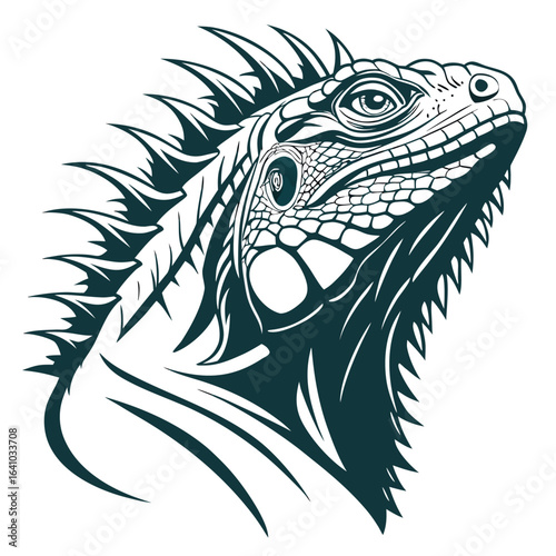 Serpent-like Iguana Vector Logo Full of Attitude
