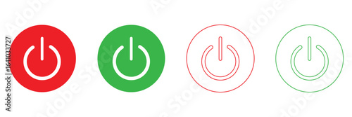 Set of power On and Off switch icon collection. Toggle switch symbol. Vector Illustration.in eps 10.