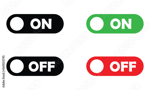 Set of power On and Off switch icon collection. Toggle switch symbol. Vector Illustration.in eps 10.