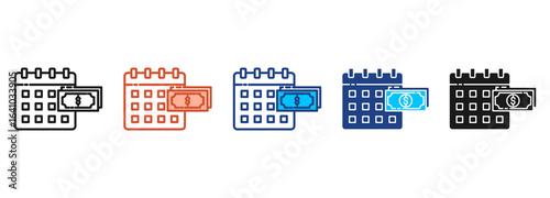 Due Date Icon Set Multiple Style Collection