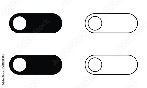 Set of power On and Off switch icon collection. Toggle switch symbol. Vector Illustration.in eps 10.