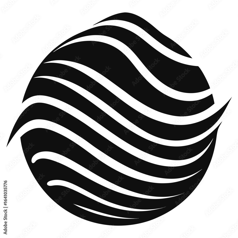 Sand Ripple vector clean black silhouette design white background Sand Ripple vector clean black silhouette design white background