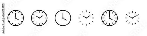 Time icon. Clock face vector set. Isolated clock face time icons.