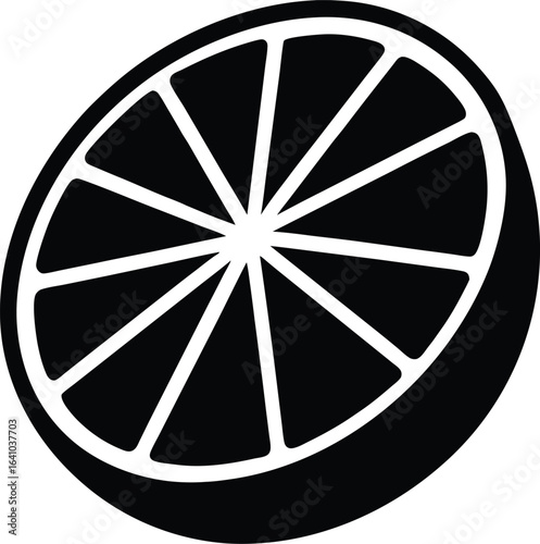 Orange Slice Silhouette Icon