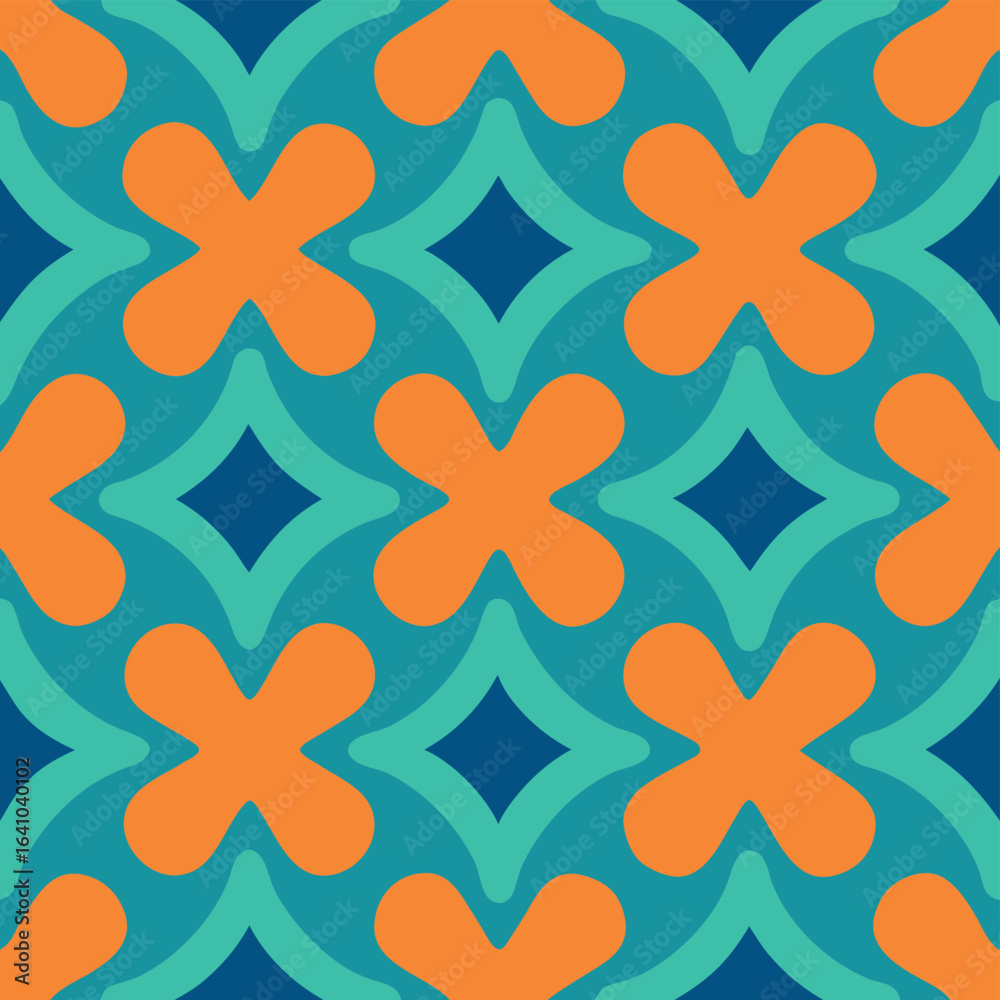 Fototapeta premium Vibrant Geometric Tile Pattern