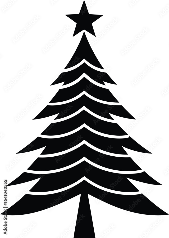 Fototapeta premium Christmas Tree Silhouette Icon