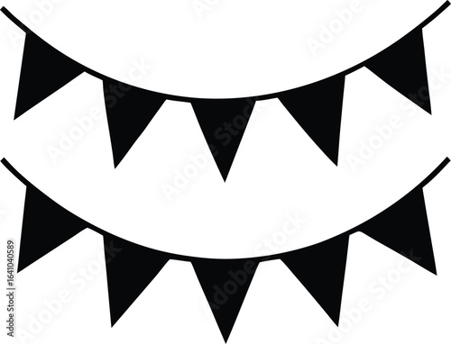 Bunting Banner Silhouette Icon
