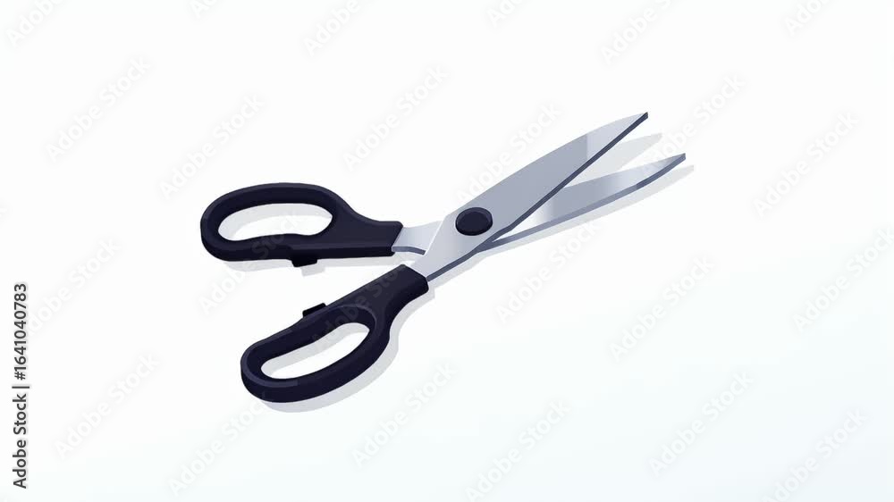 Scissors with black handles on white background Scissors with black handles on white background
