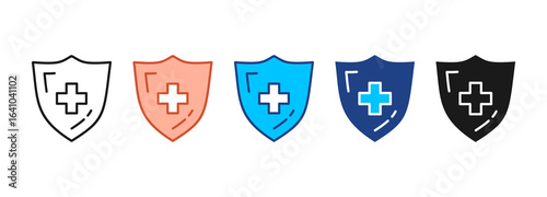 Health Insurance Icon Set Multiple Style Collection