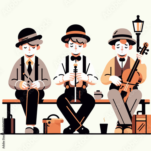 flat illustration of street musician