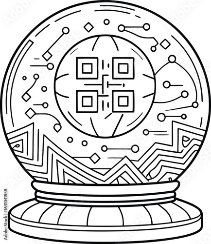 Halloween QR Code Digital Globe Futuristic Prediction Device