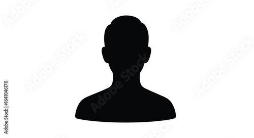 Vector illustration of silhouette of a persons head and shoulders isolated on white background