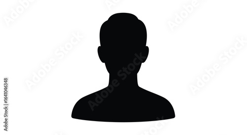 Vector illustration of silhouette of a persons head and shoulders isolated on white background