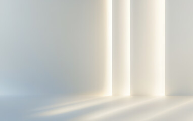 Empty abstract background in neutral colors for business product presentation. Geometrical shadows on wall for modern minimalist mockup backdrop.