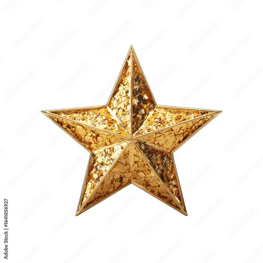 Fototapeta premium Gold star with glittery texture
